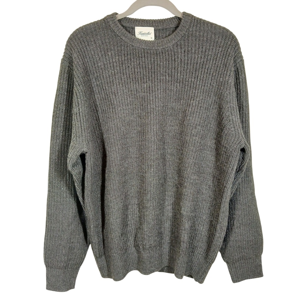 Kuwalla Montréal Sweater Mens Medium Gray Knit Crewneck Cozy Pullover Minimalist